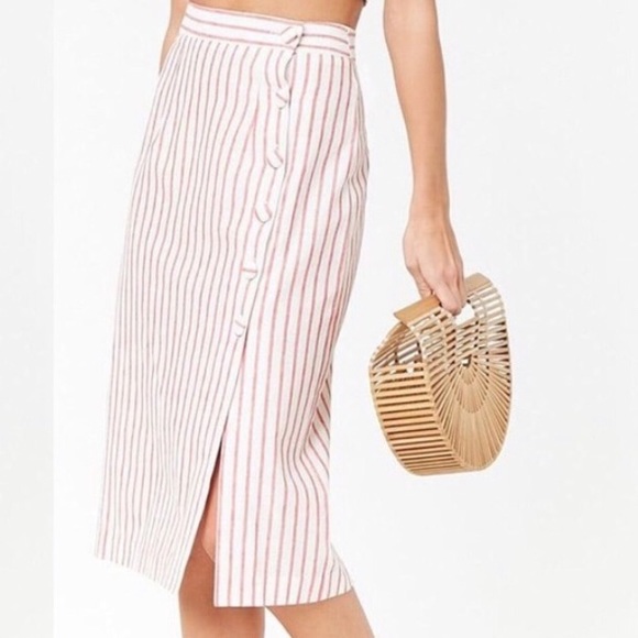 Forever 21 Dresses & Skirts - Forever 21 Linen Blend High Waist Skirt Size Small